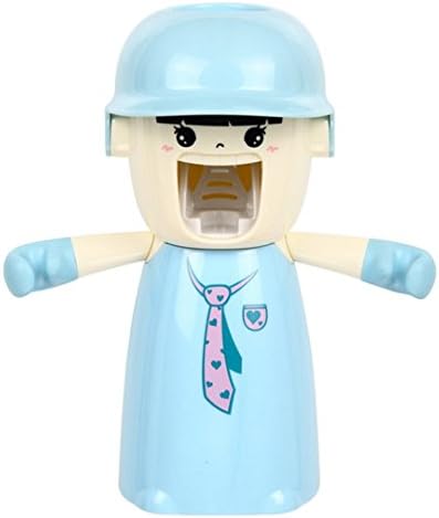lllzff Cartoon Automatic Toothpaste Dispenser Toothbrush Holder Set - Blue