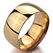 Men,Women's Wide 10mm Stainless Steel Ring Band Gold Classic Wedding Polished