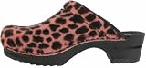 Sanita Women's Safari Padded Pink Leopard Open Back Clogs Shoes - Retro Collection (41 EU (10.5-11 US), Pink Leopard)