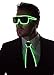 NEON NIGHTLIFE Light Up Neck Tie Men's Fiber Optic Novelty Lighted, Green