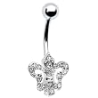 Clear Gem Fleur De Lis Belly Ring