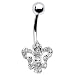 Clear Gem Fleur De Lis Belly Ring