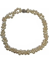 Pink 2 Strand 17" Freshwater Pearl Necklace with Sterling Silver Clasp
