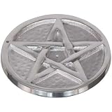 Metal Incense Holder Round Pentacle (each)