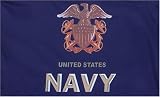 Outdoor Living : Navy 'New Style' MILITARY Flag - 3 foot by 5 foot Polyester (NEW)