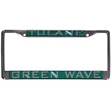 Tulane Green Wave Green Mirror License Plate Frame