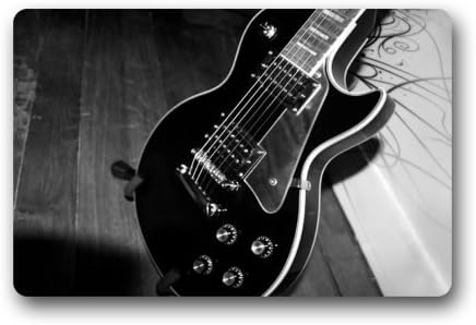 Guitar Music Black And White Doormat Door Mat Rug Indoor/Outdoor/Floor Mat Rug for Home/Office/Bedroom 23.6"(L) x 15.7"(W)