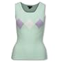 Argyle Sleeveless Shell with Rhinestone by XOXO