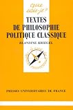 Textes de philosophie politique classique