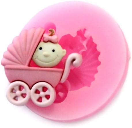 Longzang mini baby carriage F0530 Fondant Mold Silicone Sugar mold Craft Molds DIY gumpaste flowers Cake Decorating