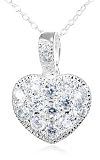 Sterling Silver Cubic Zirconia Heart Pendant