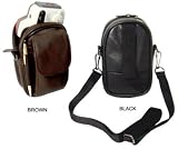 Leather Cell Phone/Camera Bag - Brown