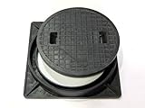複合樹脂製マンホール(歩道用) 蓋+枠セット フタ径240mm 穴径200mm HRM-200