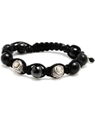 Rose Cut Diamond Beaded Macrame Bracelet Silver Hand Crafted Jewelry
