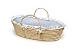 Badger Basket Company Natural Baby Moses Basket - Blue Gingham Bedding