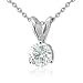18k White Gold 3-Prong Solitaire Natural Diamond Necklace (G, SI1, 1.25 ct)-Certificate of Authenticity