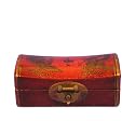 Handmade Tibetan Leather Jewelry Box Bird And Blossoms Design