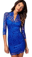 Sexy V-neck Lace Cocktail Club Dress/Homecoming Dress/Party Dress/Wedding Dress/Mini Dress 