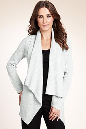 Autograph Pure Cashmere Ribbed Waterfall Cardigan