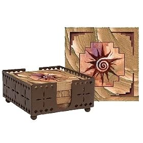 Set of Four Spiral Sun Coasters with holder - Style WIMP2075 by Thirstystone