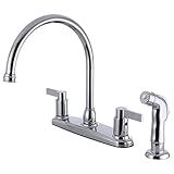 Kingston Brass FB2791NDLSP 8-3/4-Inch in Spout Reach NuvoFusion 8-Inch Centerset Kitchen Faucet with