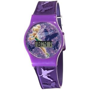 Disney Kids' TK1047 Tinkerbell Digital Dial Pink Jelly Strap Watch