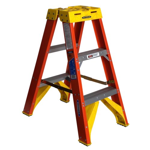 Werner T6203 300-Pound Duty Rating Fiberglass Twin Stepladder, 3-Foot