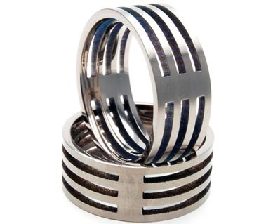 New Designer Titanium Ring - Men's Wedding Bands - Custom Carved Jewelry 100% Satisfaction