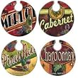 EarthAware Wine Appetizer Plates - 4 Assorted Wine Counrty