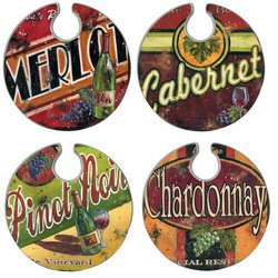 EarthAware Wine Appetizer Plates - 4 Assorted Wine Counrty