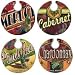EarthAware Wine Appetizer Plates - 4 Assorted Wine Counrty
