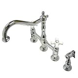 Heritage 8 Bridge Kitchen Faucet With Brass Sprayer