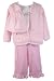 Apparel : Good Lad Small Treasures Fall/Winter Baby Girls Pink Knit Embroidered 4 Pc. Sweater Pant Set with Matching Hat