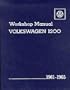 Volkswagen 1200 Workshop Manual: 1961-1965