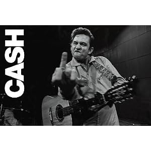 Johnny Cash Poster ~ Giving the Finger ~ San Quentin ~ 24x36