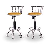 2 24"-29" Glitter Gold Seat Chrome Adjustable Specialty / Custom Barstools  ....