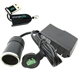 ChargerCity AC to DC 12V Vehicle Car Cigarette Lighter Power Adapter for Garmin Nuvi 200 205 250 255 260 265 270 275 285 300 350 360 500 550 600 650 660 670 680 750 755 760 765 770 775 780 785 855 850 1100 1200 1260 1300 1350 1370 1390 1490 1650 1690 T LMT W WT GPS Navigator w/ Charger City OEM Micro SD Card Reader *Compare to Garmin 010-10723-08 AC to DC Universal Power Converter* (Product include Manufacture Direct Replacement Warranty)