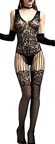 Miss Jasmine Sexy Fishnet Open Crotch Corest Bodystocking Bodysuit Tights Lingerie