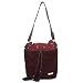 Aryana Chic Oxblood Drawstring Bucket Style Zip Closure Womens Purse