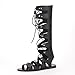DREAM PAIRS FIERCE Women's Strappy Gladiator Open Toe Lace Up Knee High Flat Sandals