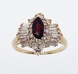 1.50cttw Marquise Cut Garnet Diamond 14K Yellow Gold Cluster Ring
