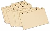 Globe-Weis Manila Card Index Guides, 1/5 Cut, 3 x 5 Inches, A-Z Index, (3255)