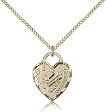 Genuine IceCarats Designer Jewelry Gift Gold Filled Graduation Heart Pendant 3/4 X 5/8 Inch With 18 Inch Gold Filled Lite Curb Chain. Made In Usa.