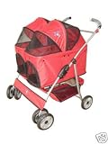 Heavy Duty Side By Side Double Pet Stroller *Red*