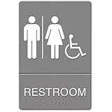 Headline Sign&reg; ADA Sign, Restroom/Wheelchair Accessible Tactile Symbol, Molded Plastic, 6 x 9