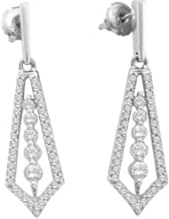 Real Diamond Earrings 0.75CTW DIAMOND FASHION EARRING White-gold 14K