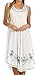 Sakkas 1051 Everyday Essentials Caftan Tank Dress / Cover Up - White / Black- One Size