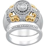 14K Two Tone Gold Diamond Bridal Engagement Ring