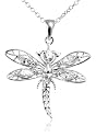 Sterling Silver Cubic Zirconia Dragonfly Pendant