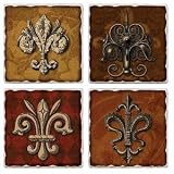 Tumbled Tile Coasters FleurdeLis